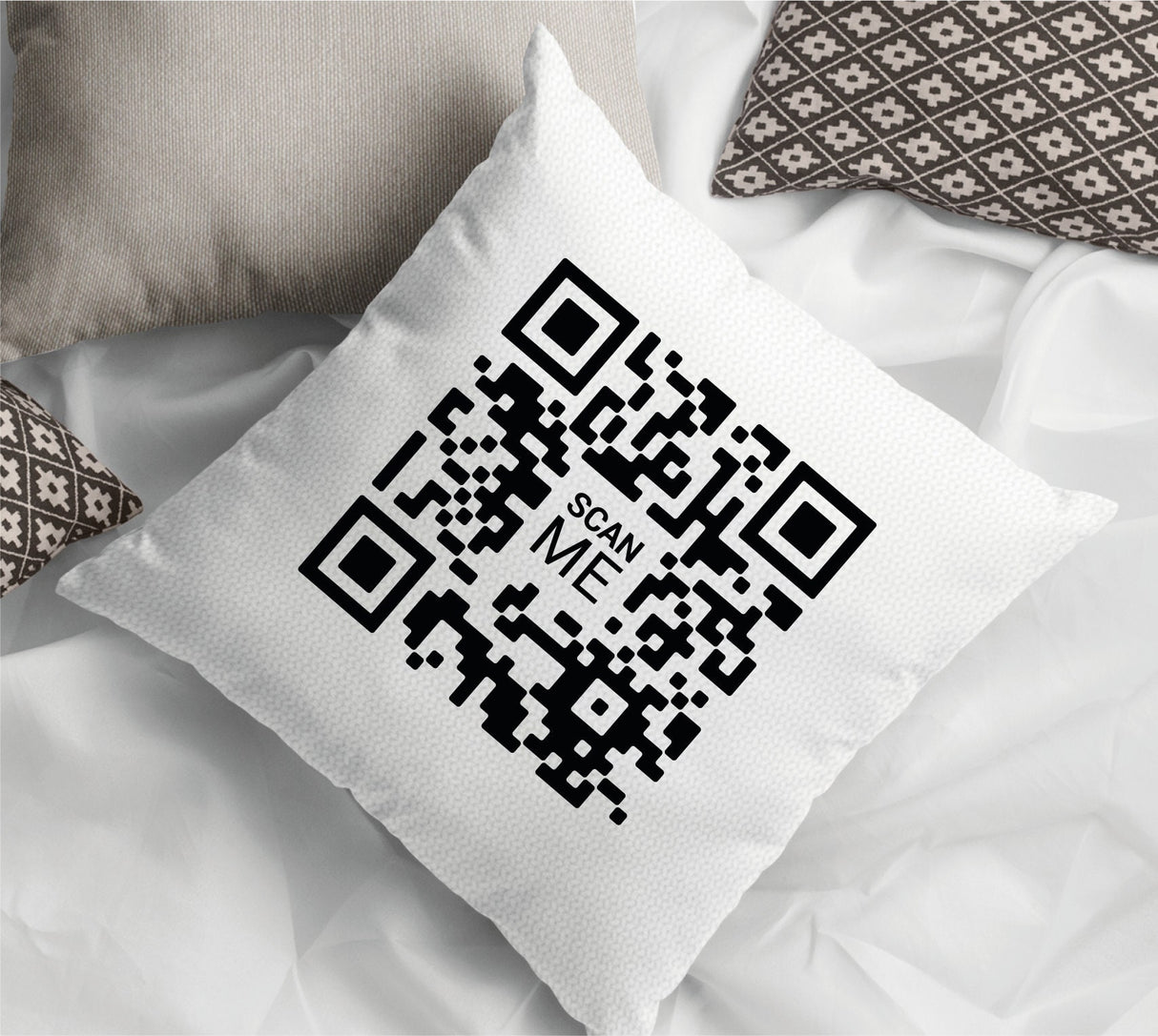 Personalize Pillow, QR Code Pillow, Office Pillow Case, Custom Lumbar Pillow, Personalized Pillows, Company Pillow, Housewarming Gift - Arria Home