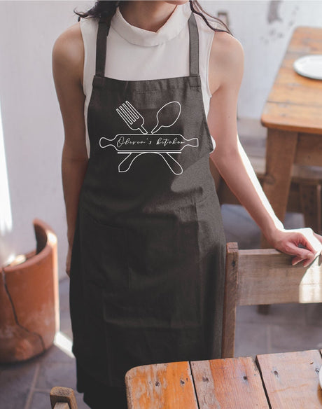 Apron, Kitchen Apron, Personalized Apron, Custom Apron, Chef Apron , Customized Apron, Mothers Day Gift, Personalized Gift, Chef Gift - Arria Home