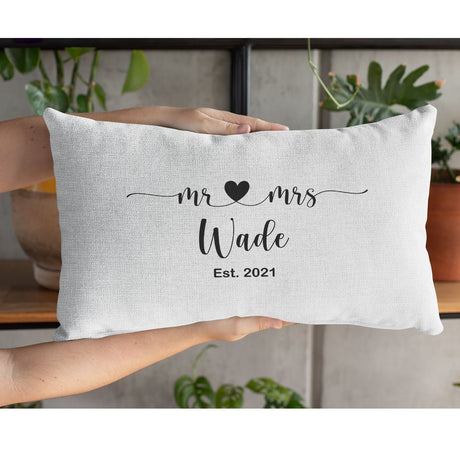 Mr And Mrs Pillow, Mr And Mrs Pillow Case, Personalize Cushion, Personalized Pillow, Wedding Gift, New Home Gift, Couple Pillow - Arria Home