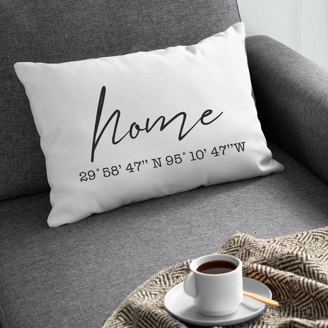 Home Pillow, Coordinate Pillow Covers, New Home Gift, First Home Pillow, Home Coordinates Pillow, Housewarming Gift, Personalize Pillow Case - Arria Home