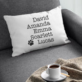 Family Names Pillow, Name Pillow Cover, Family Cushion, Custom Family Names Pillow, Family Pillow Covers, New Home Gift, Family Pillow Case - Arria Home