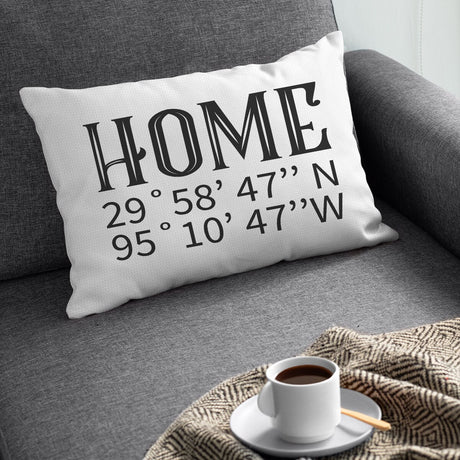 Coordinate Pillow Covers, Home Pillow, First Home Pillow, New Home Gift, Home Coordinates Pillow, Housewarming Gift, Personalize Pillow Case - Arria Home