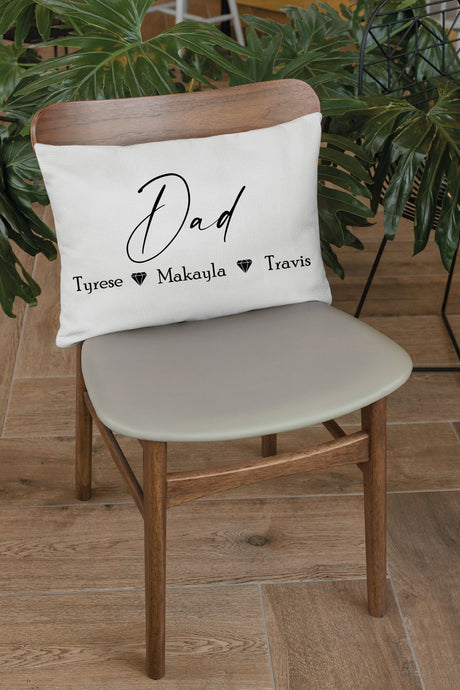 Dad Personalize Pillow, Dad Gift Throw Pillow, Custom Children Pillow Cover, Fathers Day Cushion, Children Name Pillow, Fathers Day Gifts - Arria Home