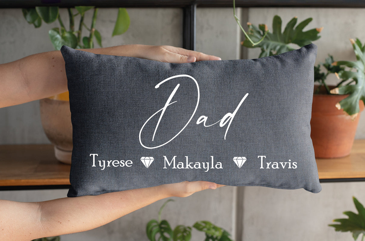 Dad Personalize Pillow, Dad Gift Throw Pillow, Custom Children Pillow Cover, Fathers Day Cushion, Children Name Pillow, Fathers Day Gifts - Arria Home