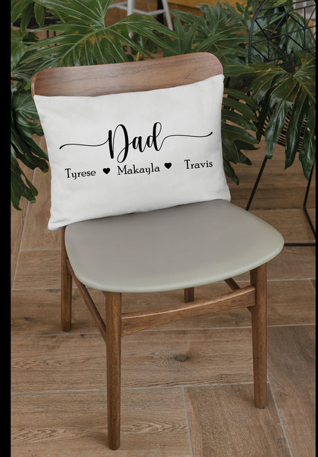 Dad Personalize Pillow, Dad Gift Throw Pillow, Custom Children Pillow Cover, Fathers Day Cushion, Children Name Pillowcase, Fathers Day Gift - Arria Home