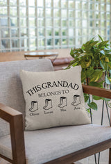 Personalize Grandad Cushion, Dad Custom Pillow, Grandpa Custom Throw Pillow, Kids Name Pillowcase, Fathers Day Custom Gift, Gift For Father - Arria Home