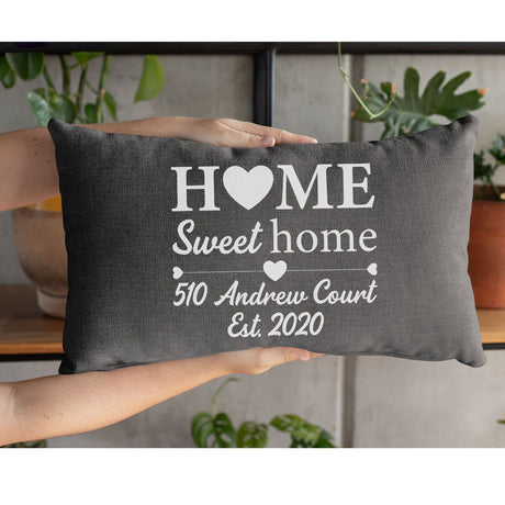 Housewarming gift, Home Pillowcase, Home Address Pillow, Personalize Pillow, New Home Pillow, Sweet Home Pillow, Sweet Home Pillow Cover - Arria Home