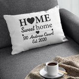 Housewarming gift, Home Pillowcase, Home Address Pillow, Personalize Pillow, New Home Pillow, Sweet Home Pillow, Sweet Home Pillow Cover - Arria Home