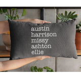 Personalize Names Pillow, Grandparents Names Pillow Cover, Nana Throw Pillow, Names Cushion, Names Lumbar Pillow, Grandkids Names Pillowcase - Arria Home