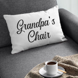 Grandparents Gift Pillow, Grandpa's Chair Pillow, Grandpa Gift Idea, Grandfather Custom Pillow Cover, Personalize Pillow, Fathers Day Pillow - Arria Home