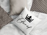 Custom Name Pillow with Crown, Personalize Name Pillow, Name Pillow Case, Custom Lumbar Pillow, Baby Announcement Pillow, Family Pillow Case - Arria Home