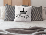 Custom Name Pillow with Crown, Personalize Name Pillow, Name Pillow Case, Custom Lumbar Pillow, Baby Announcement Pillow, Family Pillow Case - Arria Home