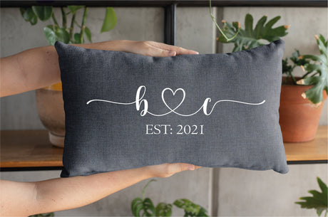 Personalize Pillow, Anniversary Pillow, Wedding Gift, Couple Pillow Cover, New Wedding Pillow, Newlywed Pillow, Couple Name Pillow - Arria Home