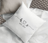 Personalize Pillow, Anniversary Pillow, Wedding Gift, Couple Pillow Cover, New Wedding Pillow, Newlywed Pillow, Couple Name Pillow - Arria Home