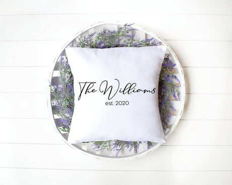 Personalized Name Pillow, Wedding Gift, Farher's Day, Personalized Caligraphy Pillow Cover, Last Name Throw Pillow, Engagement Gift, Custom - Arria Home