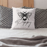 Personalize Bee Pillow, Bee Pillow, Custom Name Pillow, Custom Home Pillow, Gardening Pillow, Gardener Pillow Cover, Botanical Pillow - Arria Home