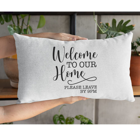 Funny Home Pillow, Home Pillow Cover, Housewarming Gift, Funny Home Decor, Welcome To Our Home, Sarcastic Pillow Case, Custom Lumbar Pillow - Arria Home