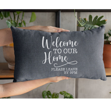 Funny Home Pillow, Home Pillow Cover, Housewarming Gift, Funny Home Decor, Welcome To Our Home, Sarcastic Pillow Case, Custom Lumbar Pillow - Arria Home