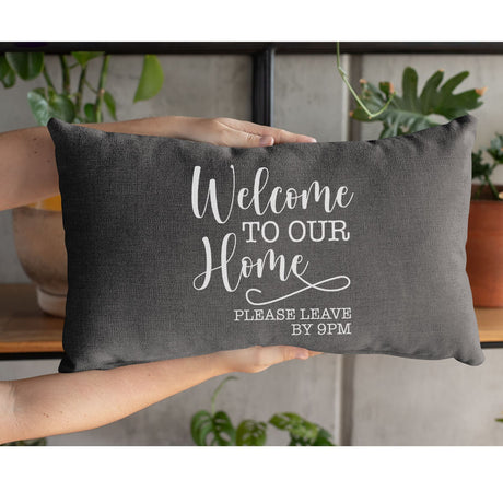 Funny Home Pillow, Home Pillow Cover, Housewarming Gift, Funny Home Decor, Welcome To Our Home, Sarcastic Pillow Case, Custom Lumbar Pillow - Arria Home