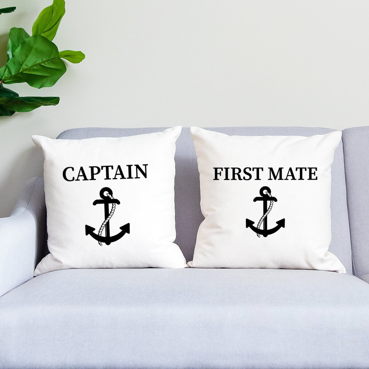 Boating Pillow, Sailing Pillow, Nautical Pillowi Boating Couple Pillow, Couple Pillow Cases, Nautical Gifts, Captain First Mate Pillow - Arria Home