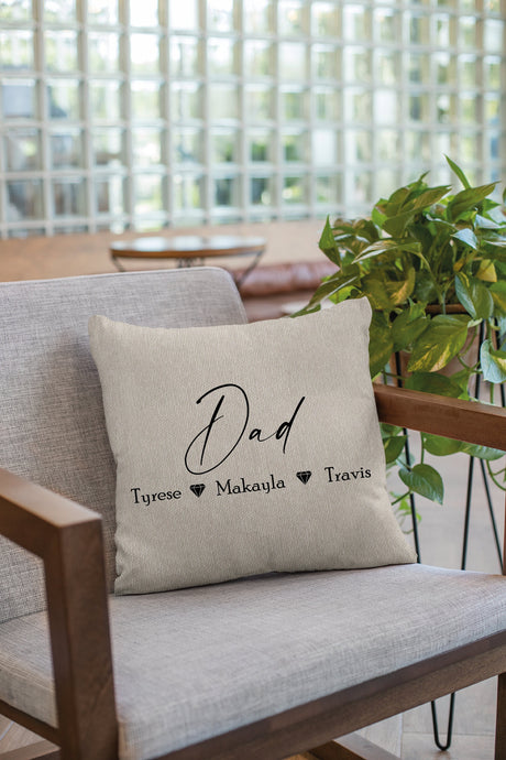 Dad Personalize Pillow, Dad Gift Throw Pillow, Custom Children Pillow Cover, Fathers Day Cushion, Children Name Pillow, Fathers Day Gifts - Arria Home