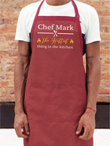 Custom Chef Apron, Dad Apron, Husband Apron, Personalized Apron, Apron For Men, Apron For Women, Fathers Day Apron, Customizable Apron - Arria Home