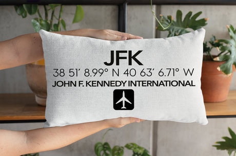 Airport Custom Pillow, Airport Location Throw Pillow, Airport Code Pillow, Aviation Pillow Cover, Personalized Aviation Gifts, Pilot Gift - Arria Home