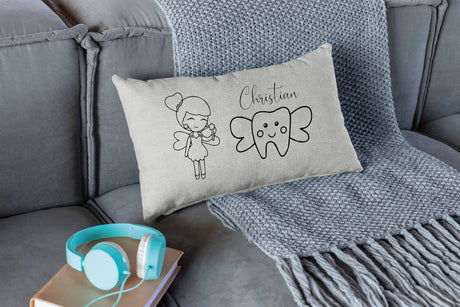 Tooth Fairy Pillow, Personalize Fairy Pillow, Custom Tooth Fairy Pillow, Kids Bedding, Tooth Fairy Gifts, Personalized Kids Birthday Gift - Arria Home