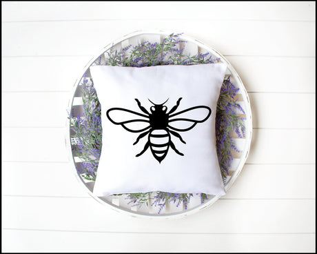 Bee Pillow, Bee Garden Decor, Garden Pillow, Outdoor Bee Cushion, Garden Pillow Cover, Bee Decor, Housewarming Gift, Outdoor Pillow - Arria Home