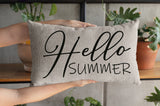 Hello Summer Pillowcase, Outdoor Pillow, Outdoor Pillowcase, Porch Life Pillow, Farmhouse Pillow, Housewarming Gift, Porch Pillow Covers - Arria Home