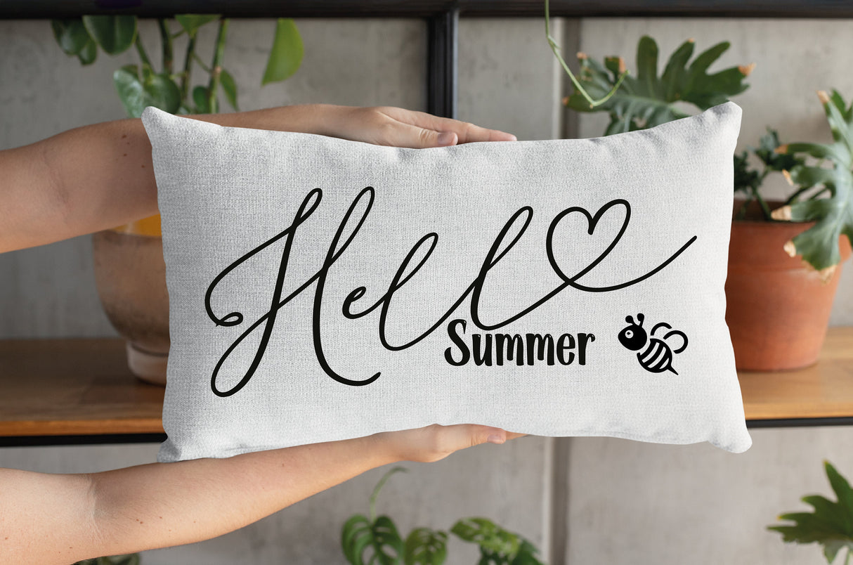 Outdoor Pillow, Outdoor Pillowcase, Hello Summer Pillow, Summer Pillow, Porch Life Pillow, Farmhouse Pillow, Housewarming Gift - Arria Home