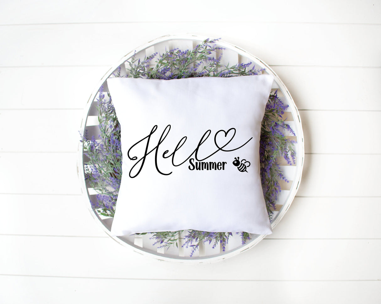 Hello Summer Pillow, Outdoor Pillow, Outdoor Pillow Case, Farmhouse Pillow, Summer Pillow, Porch Life Pillow, Housewarming Gift - Arria Home