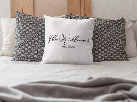 Personalized Name Pillow, Wedding Gift, Farher's Day, Personalized Caligraphy Pillow Cover, Last Name Throw Pillow, Engagement Gift, Custom - Arria Home