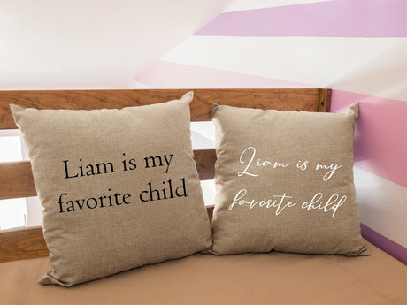 Favorite Child Pillow, Funny Mom Pillow, Custom Lumbar Pillow, Funny Pillow, Funny Father Pillow, Funny Mothers Day Gift, Personalize Pillow - Arria Home