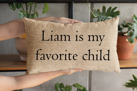 Favorite Child Pillow, Funny Mom Pillow, Custom Lumbar Pillow, Funny Pillow, Funny Father Pillow, Funny Mothers Day Gift, Personalize Pillow - Arria Home