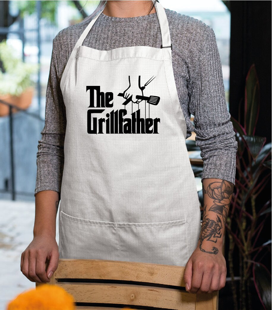 Grillfather Apron For Men, Custom Apron, Personalized Apron, Gift for Dad, Customized Apron, Chef Gift, Personalized Gift, Father's Day - Arria Home