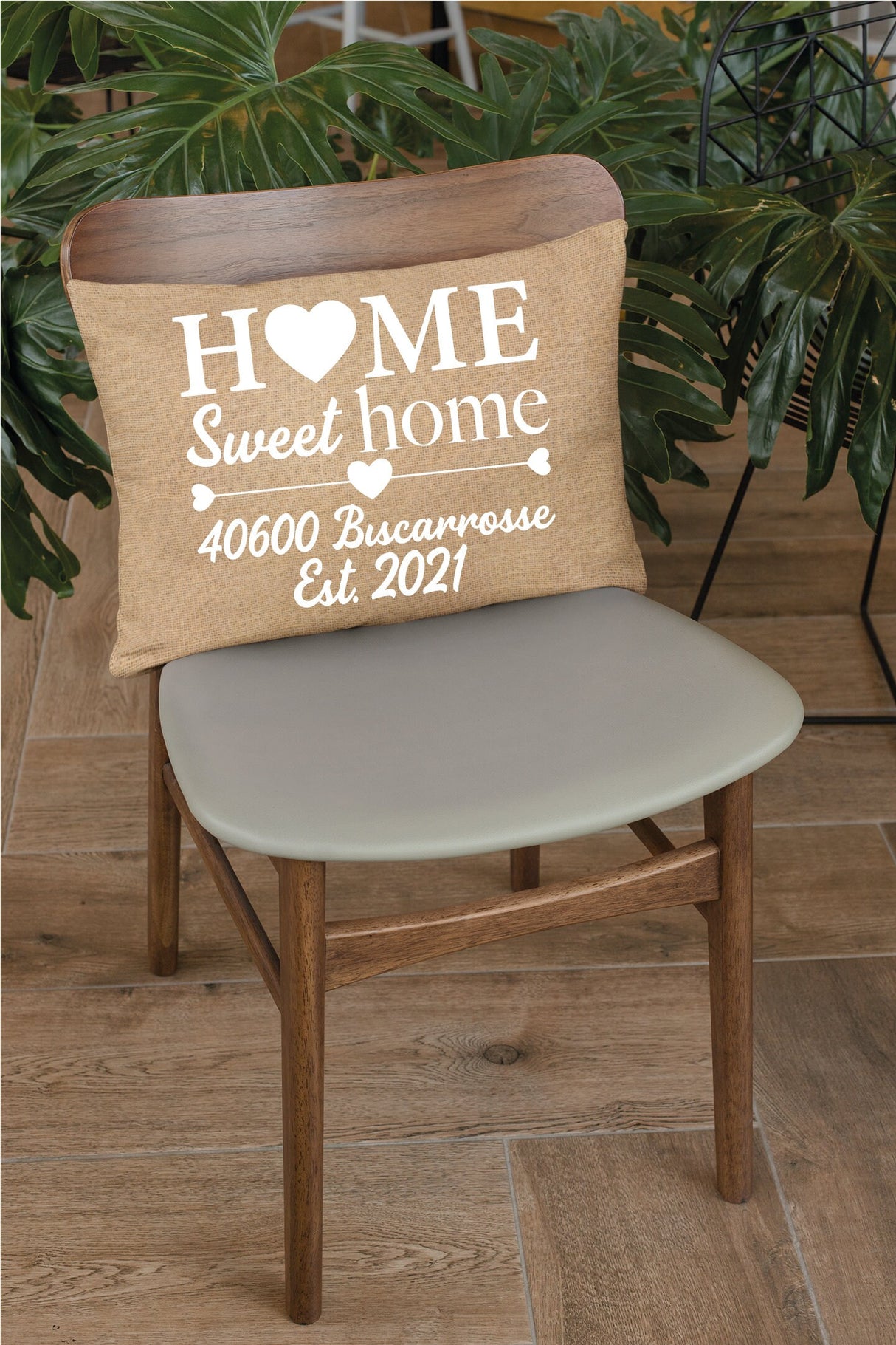 Address Pillow, Floor Pillow, Personalize Pillow, Home Pillow, Custom Burlap Pillow, Custom Pillow, Custom Pillow Covers, Custom Pillow Case - Arria Home