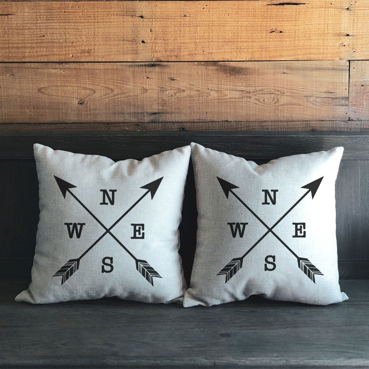 Nautical Pillow, Nautical Decor, Compass Pillow, Beach Decor, Beach Pillow Cover, Farmhouse Pillow, Patio Pillow, Living Room Pillow - Arria Home