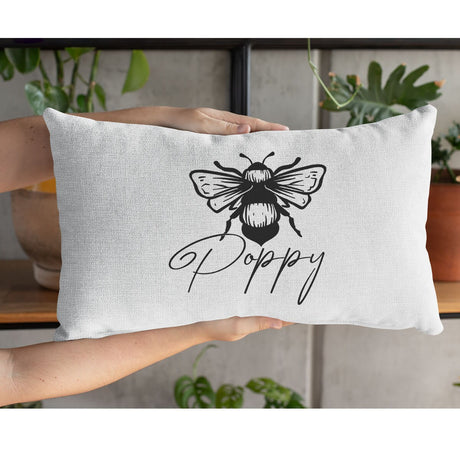 Personalize Bee Pillow, Bee Pillow, Custom Name Pillow, Custom Home Pillow, Gardening Pillow, Gardener Pillow Cover, Botanical Pillow - Arria Home