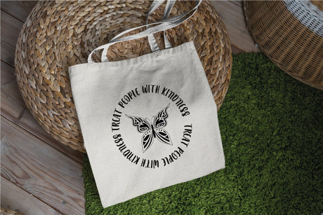 Tote Bags For Women, Cute Tote Bag, Treat People With Kindness, Butterfly Tote, Custom Tote Bag, Personalized Tote Bag, Canvas Tote Bag - Arria Home