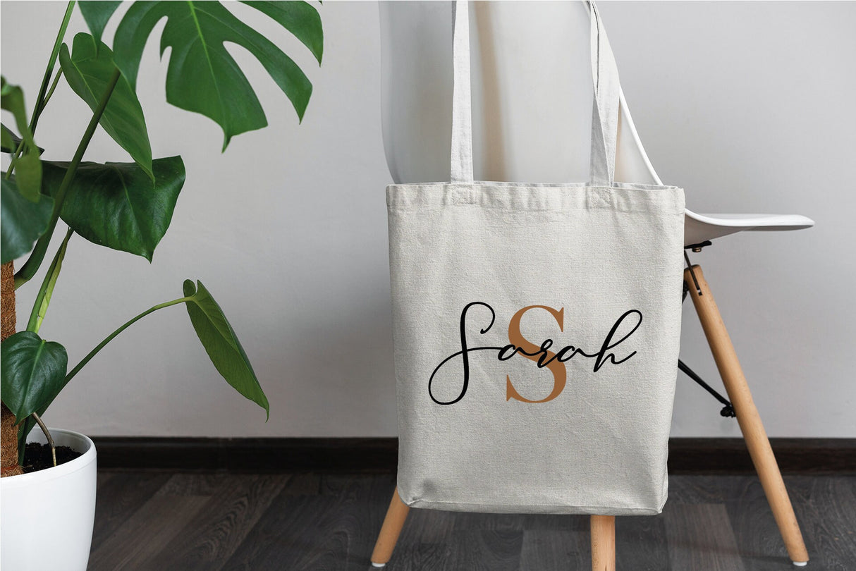 Personalized Initial Tote Bag, Custom Tote Bags, Bridesmaid Tote Bag, Bachelorette Tote, Custom Name Tote Bag, Personalised Tote Bag - Arria Home