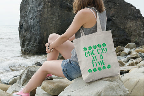 Tote Bags For Women, Canvas Tote Bag, Shopping Tote Bag, Reusable Tote Bag, Market Tote Bag, One Day At Time, Cotton Tote Bag - Arria Home