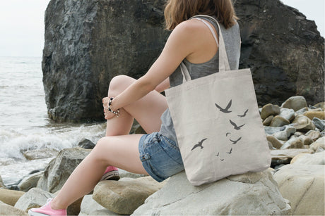 Cute Tote Bag, Tote Bags For Women, Canvas Tote Bag, Shopping Bag, Market Tote Bag, Cotton Tote Bag, Bird Tote Bag, Minimalist Tote Bag - Arria Home