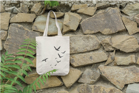 Cute Tote Bag, Tote Bags For Women, Canvas Tote Bag, Shopping Bag, Market Tote Bag, Cotton Tote Bag, Bird Tote Bag, Minimalist Tote Bag - Arria Home