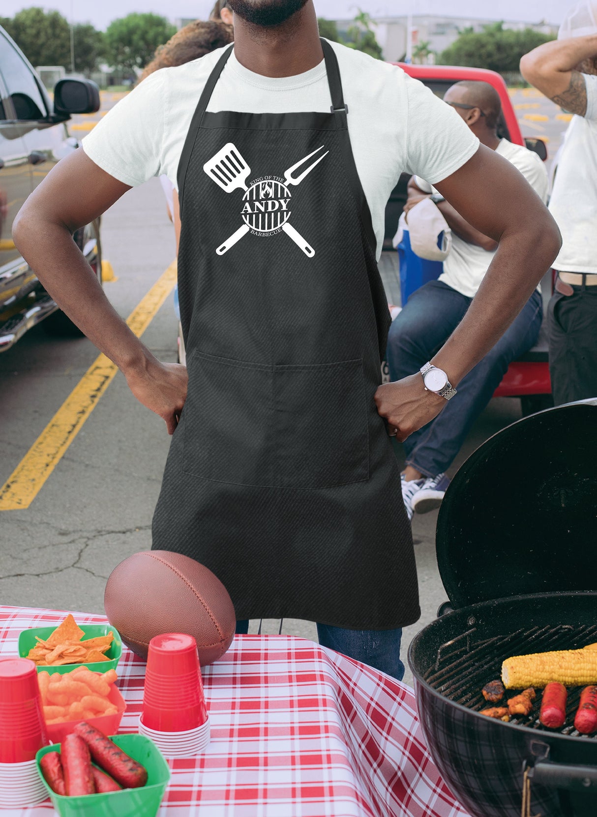 Personalized Bbq Apron, Grill Dad Apron, Custom Name Apron, Customizable Apron, Fathers Day Gift, BBQ Dad Apron, Custom Apron, Dad Apron - Arria Home