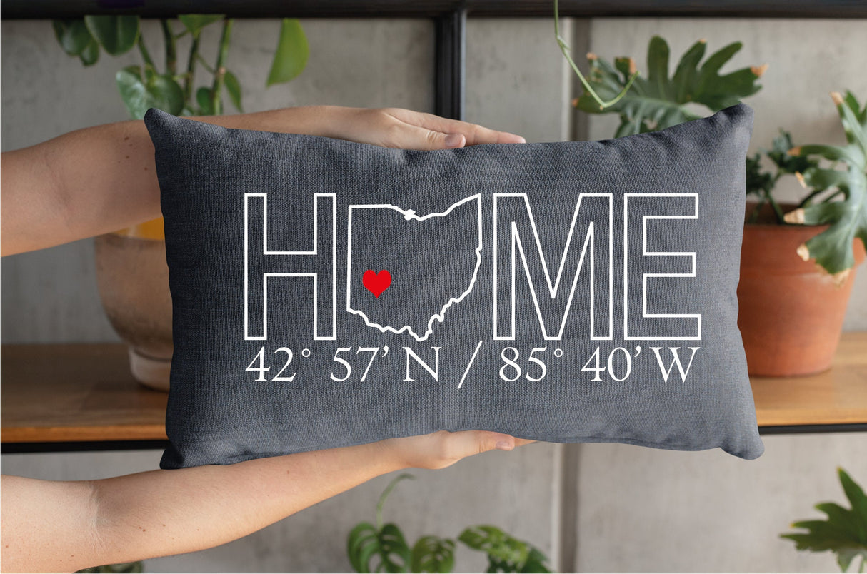 Custom Home Coordinate Pillow, Address Pillow, Home Pillow, Housewarming Gift, Realtor Closing Gift, Coordinate Pillow, House Warming Pillow - Arria Home