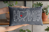 Custom Home Coordinate Pillow, Address Pillow, Home Pillow, Housewarming Gift, Realtor Closing Gift, Coordinate Pillow, House Warming Pillow - Arria Home