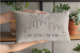 House Warming Gift, Housewarming Pillow, Coordinate Pillow, Home Pillow, Personalized City Skyline, New Home Pillow, Skyline Art - Arria Home