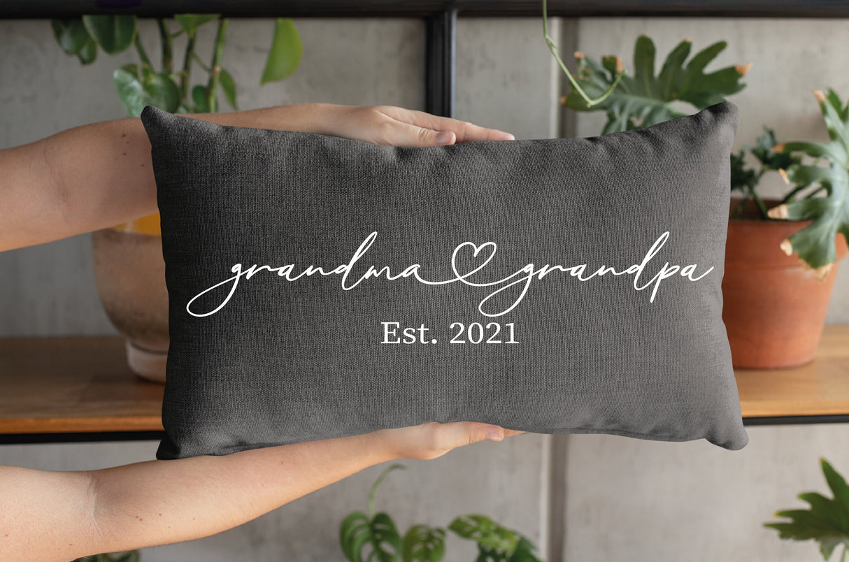 Grandma And Grandpa Pillows, Baby Announcement Pillow, New Grandparent Gift, New Baby Gift, Pregnancy Reveal, Grandma Pillow, Grandpa Pillow - Arria Home