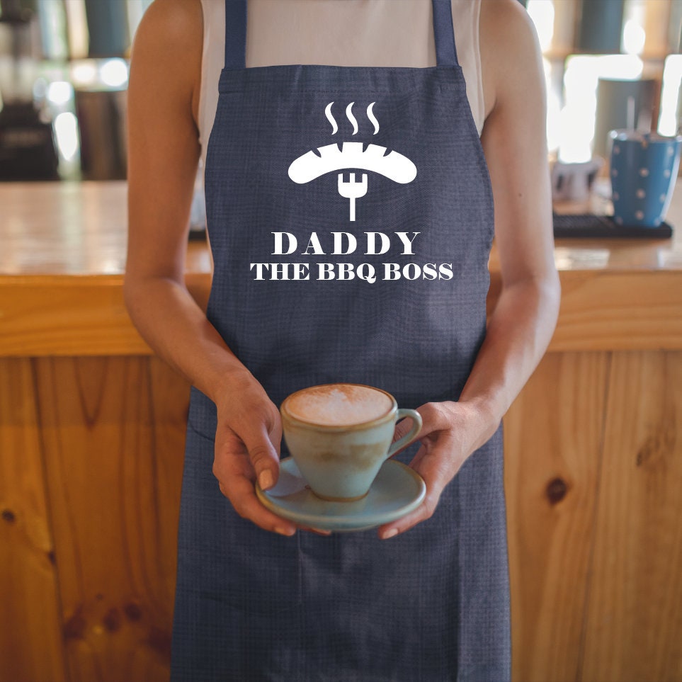 Dad Apron, Apron, Bbq Apron, Custom Apron, Personalized Apron, Apron for Men, Personalised Apron, Chef Gift, Father's Day Gift, Bbq Gift - Arria Home